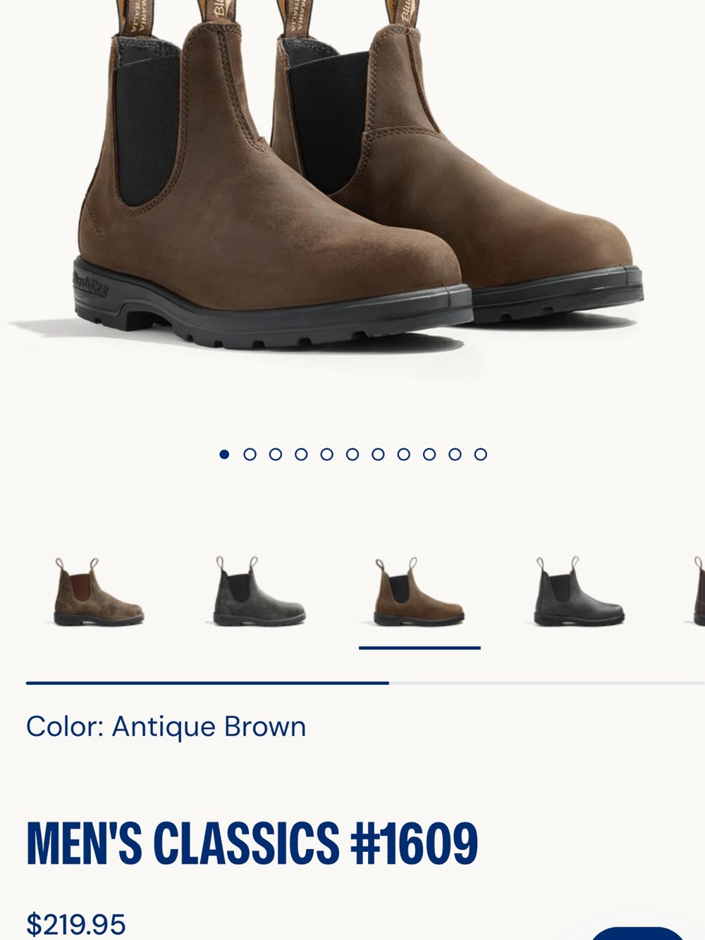 Blundstone Men's Chelsea Boots in Antique Brown with Black Elastic